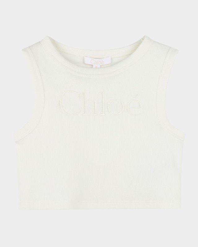 Girl's Embroidered Logo Tank Top, Size 4-6